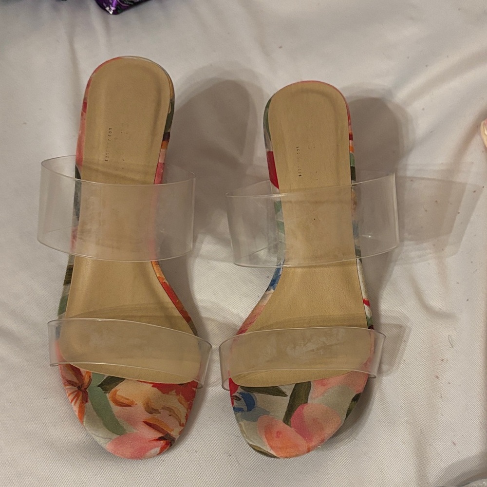 Floral Clear Strap Women's Sandals